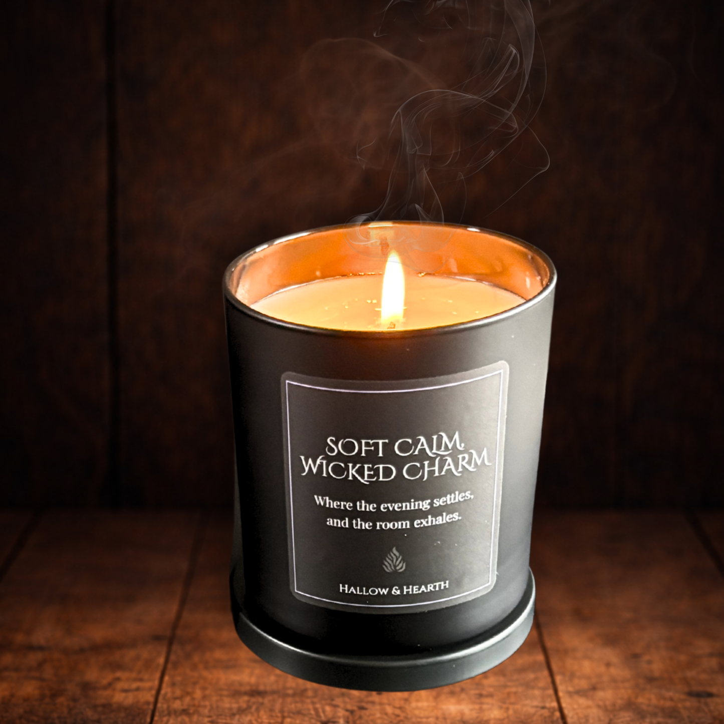 Soft Calm, Wicked Charm™ — Luxury Spa Candle with Clean Herbal Notes